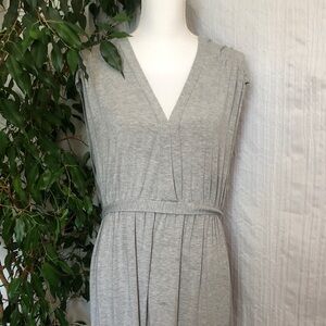LOFT size L gray summer sleeveless wrap top summer dress